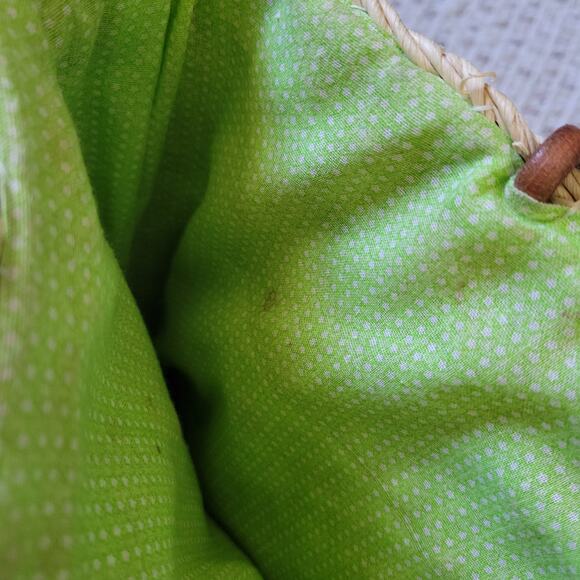 Vintage Y2K Straw Handbag Beaded Bugs Butterfly Boho Cottage Beachy Purse - Picture 7 of 7